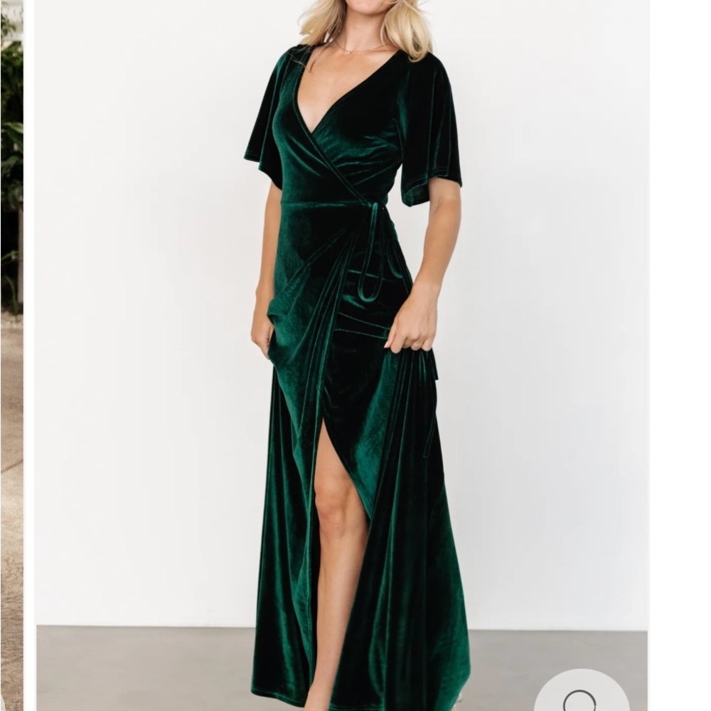Baltic Born Deep Green Velvet Maxi Dress